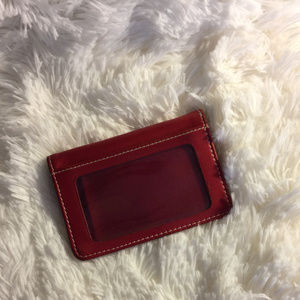 🔒Women's red leather credit card wallet